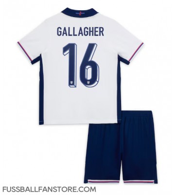 England Conor Gallagher #16 Replik Heimtrikot Kinder EM 2024 Kurzarm (+ Kurze Hosen)